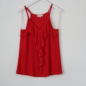 Red top with ruffle Size LARGE